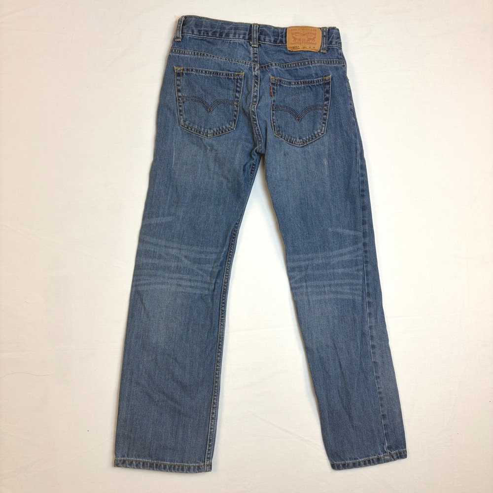 Levis‎ 505 Regular Fit Jeans Boys 12 Reg 26x26 Medium Wash Blue Denim Adjustable